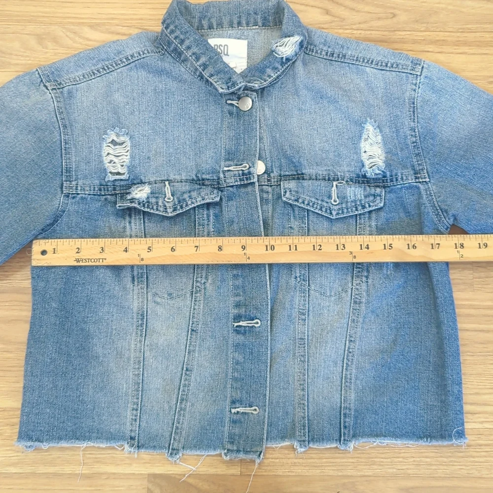 Bob Marley Frayed Jean Jacket upcycled one of a kind Small - Picture 5 of 5